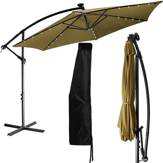 STILISTA Zweefparasol met LED 350 cm Bruin