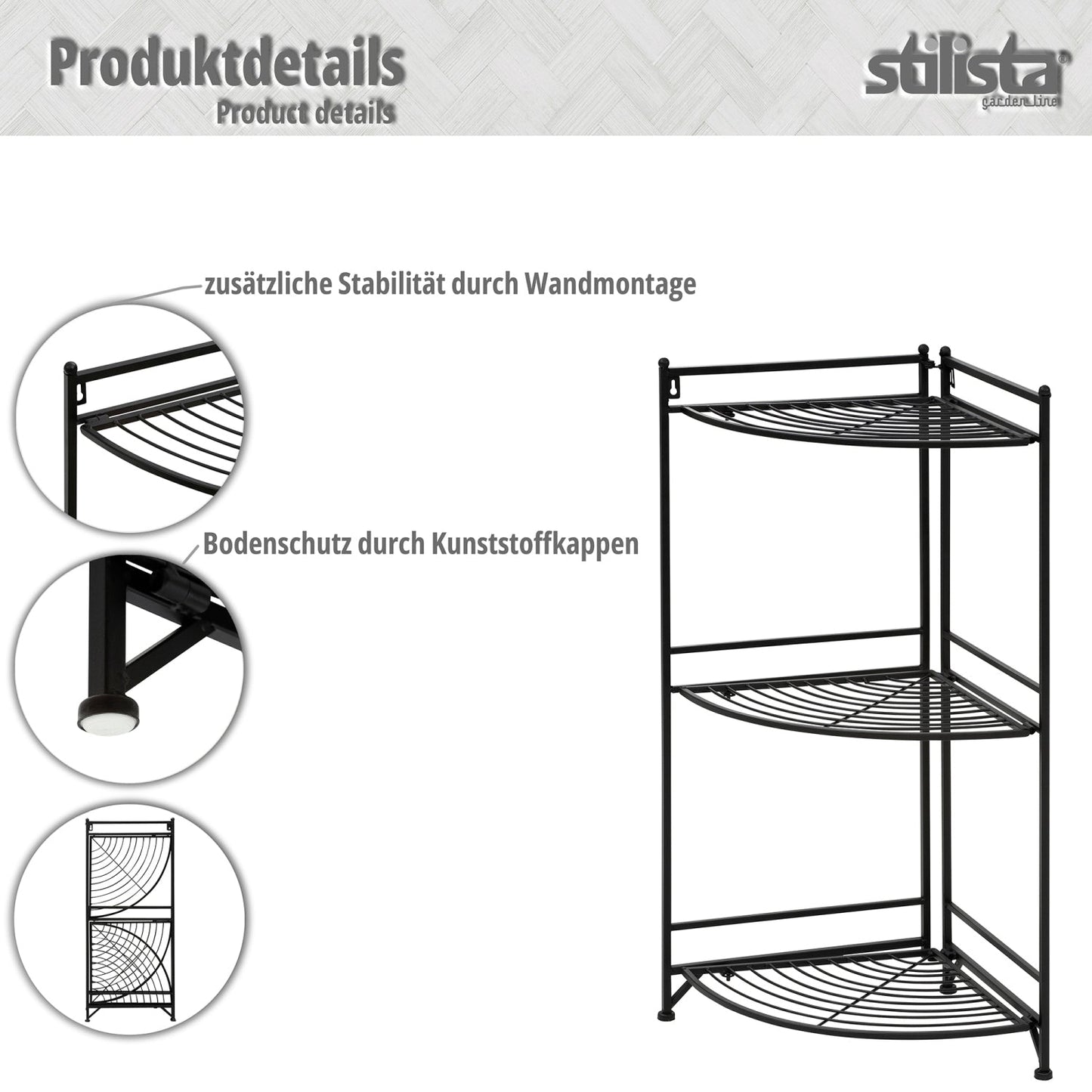 STILISTA Planten hoekstandaard 3 Planken