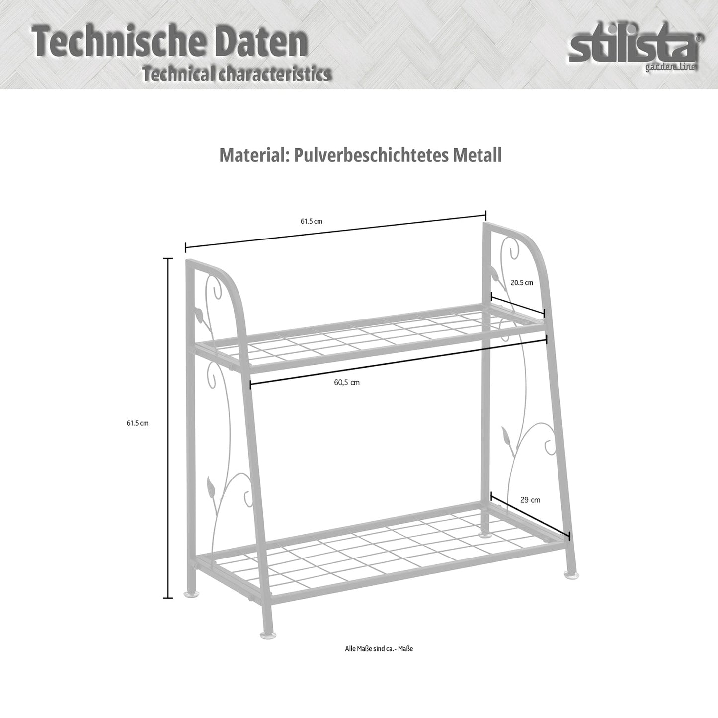 STILISTA Planten standaard 2 Planken