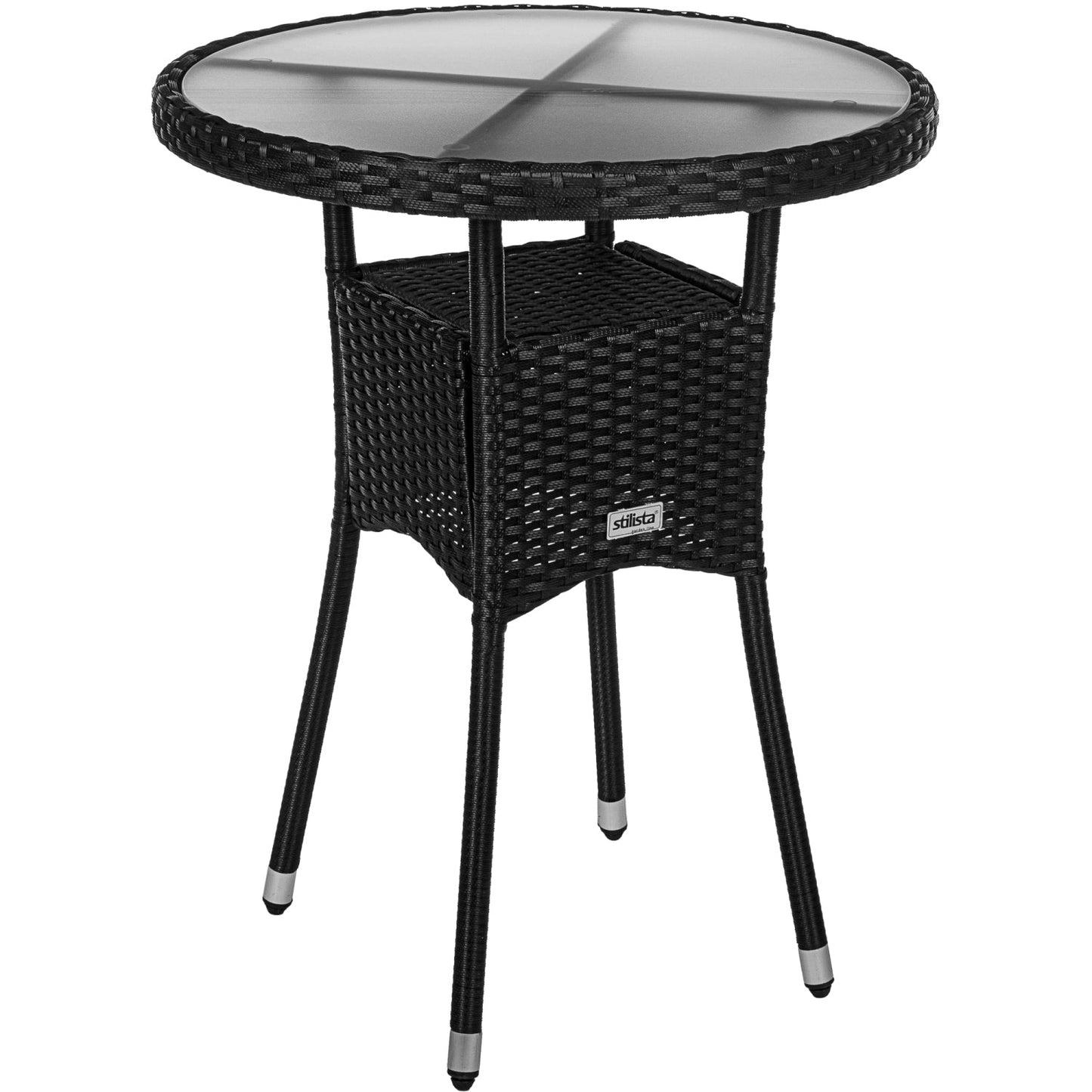 STILISTA Polyrattan Bijzettafel Ø 60 cm Zwart