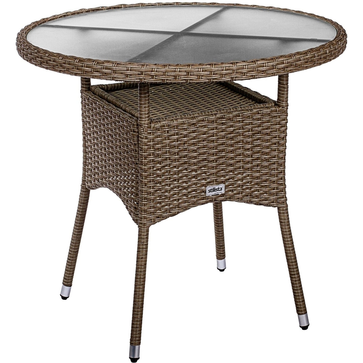 STILISTA Polyrattan Bijzettafel Ø 80 cm Creme