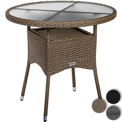 STILISTA Polyrattan Bijzettafel Ø 80 cm Creme