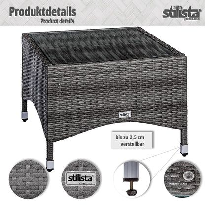 STILISTA Polyrattan Bijzettafel 58 x 58 cm Creme