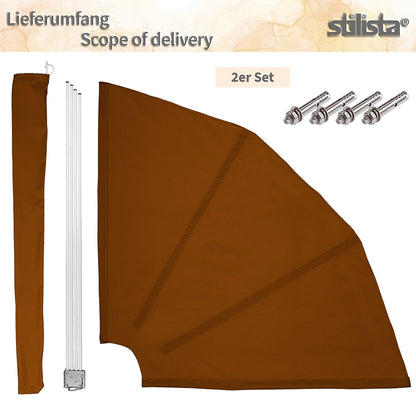 STILISTA Balkonscherm set van 2 140 x 140 cm Bruin