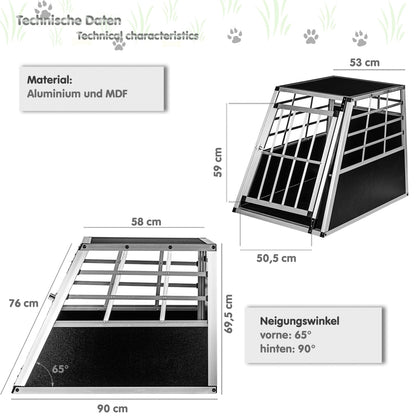 PETSTUFF Hondentransportbox Aluminium Maat L 90º