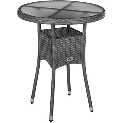 STILISTA Polyrattan Bijzettafel Ø 60 cm Grijs