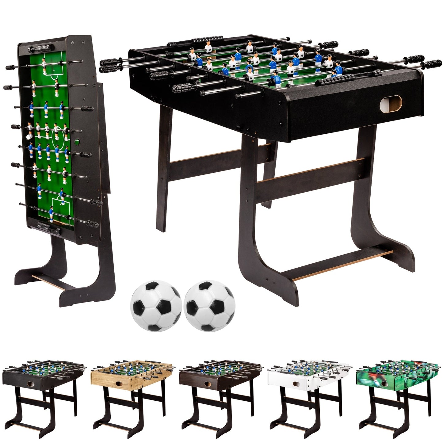 GAMES PLANET Voetbaltafel opvouwbaar Zwart