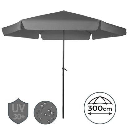 Miadomodo Parasol Ø 3 m Donkergrijs