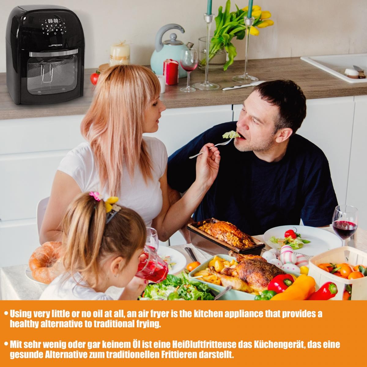 Jago Airfryer 12L zwart