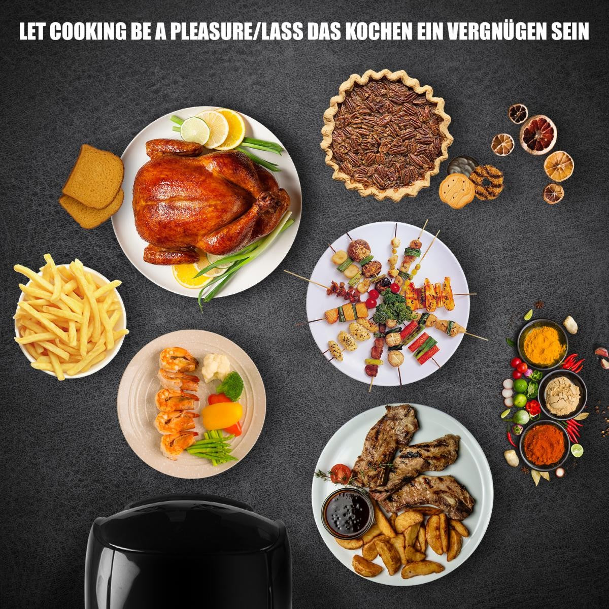 Jago Airfryer 12L zwart