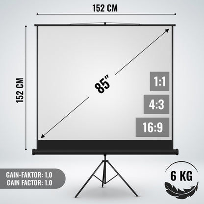 Jago Projectiescherm met statief 152 x 152cm