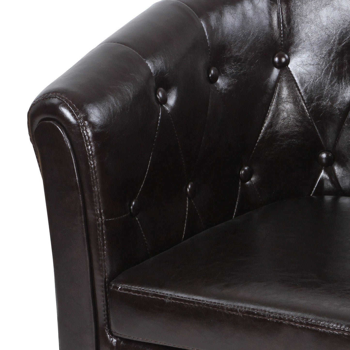 Miadomodo Chesterfield fauteuil 1 serie bruin ruitpatroon