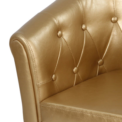 Miadomodo Chesterfield fauteuils set van 2 goud ruitpatroon