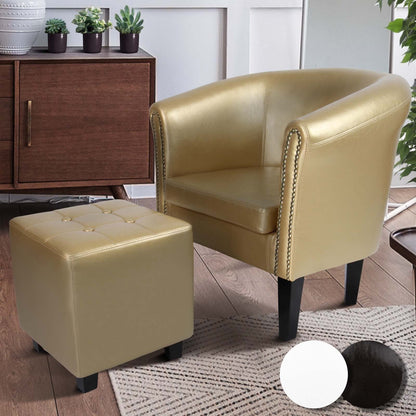 Miadomodo Chesterfield fauteuil kruk gouden decoratieve knopen