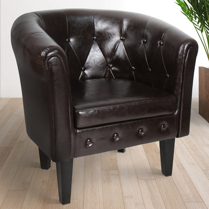 Miadomodo Chesterfield fauteuil 1 serie bruin ruitpatroon