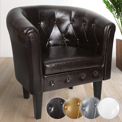 Miadomodo Chesterfield fauteuil 1 serie bruin ruitpatroon