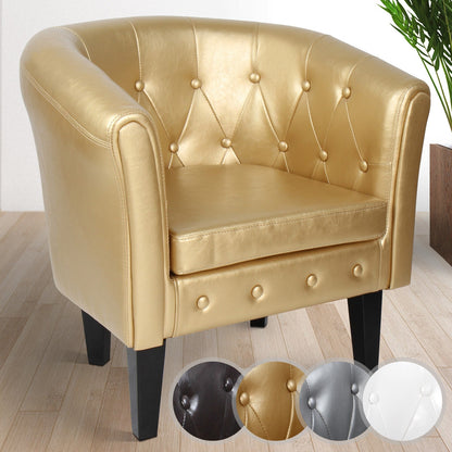 Miadomodo Chesterfield fauteuil 1 serie goud ruitpatroon