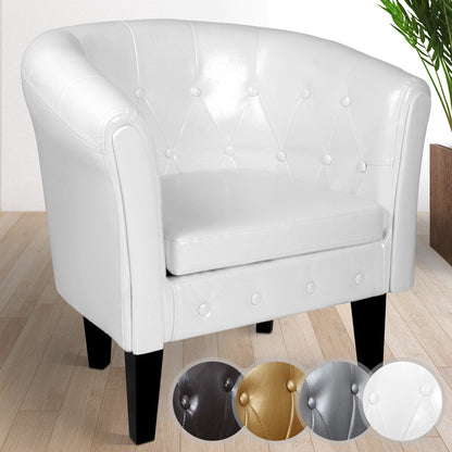 Miadomodo Chesterfield fauteuil 1 wit ruitpatroon