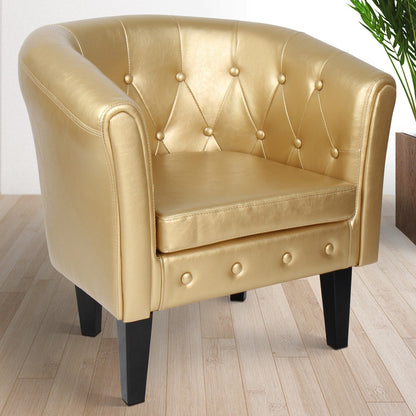 Miadomodo Chesterfield fauteuil 1 serie goud ruitpatroon