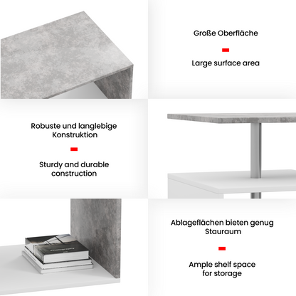 Miadomodo Salontafel - wit/betonlook