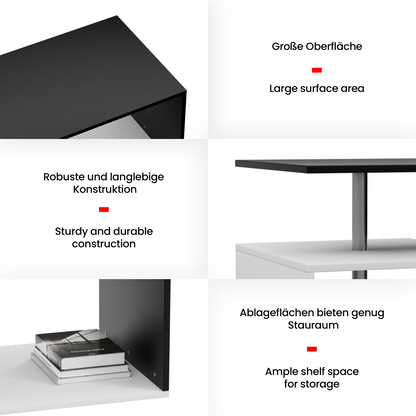 Miadomodo Salontafel - wit/donkergrijs