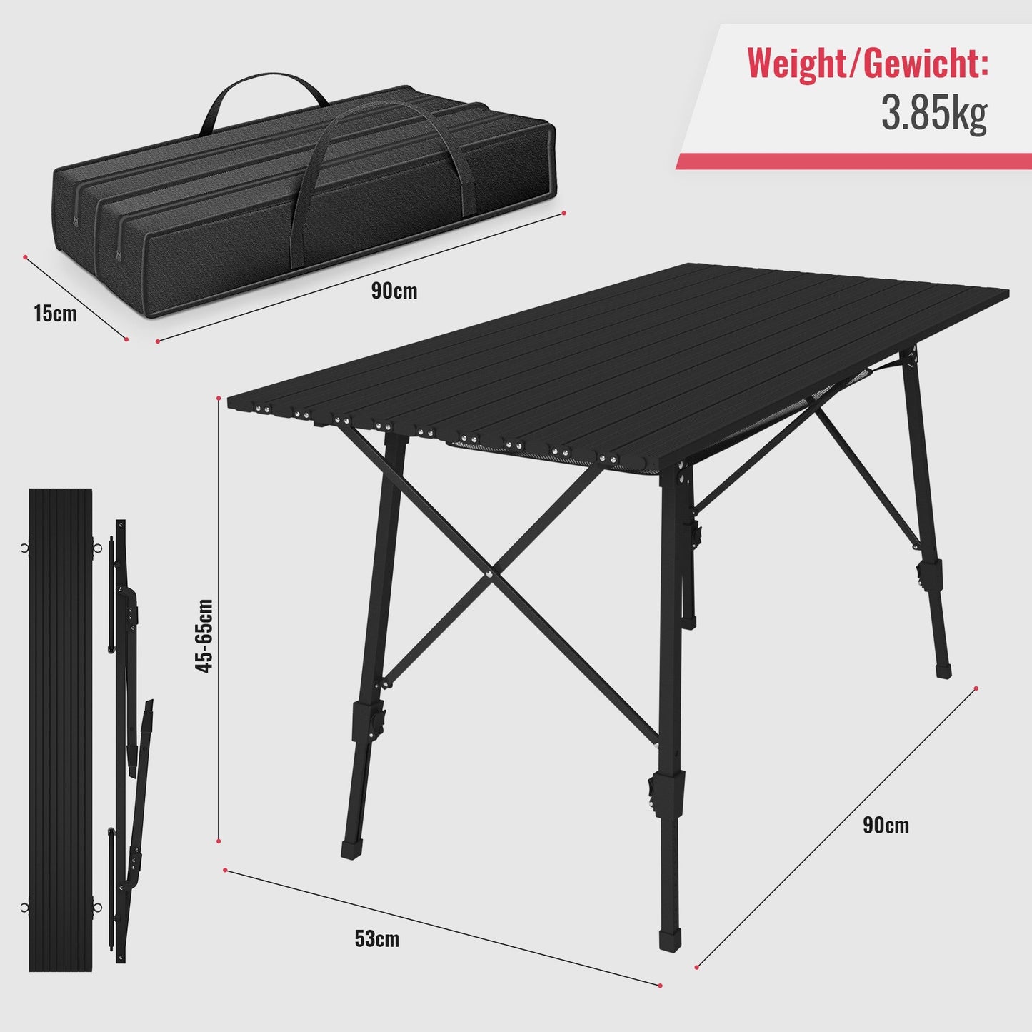 Miadomodo Campingtafel - Zwart