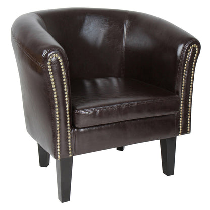 Miadomodo Chesterfield fauteuil kruk bruin decoratieve knopen