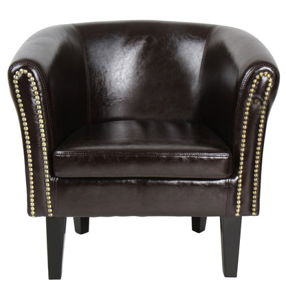 Miadomodo Chesterfield fauteuil kruk bruin decoratieve knopen