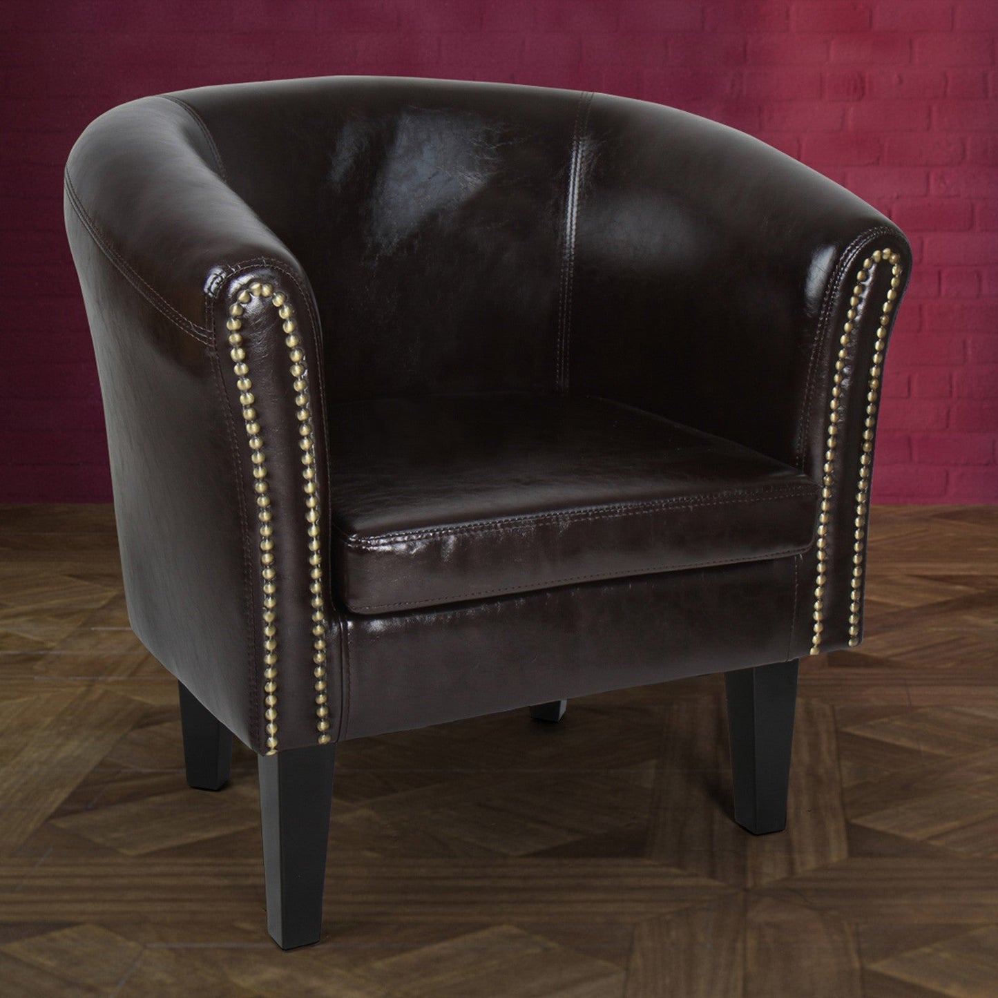 Miadomodo Chesterfield fauteuil 1 bruine decoratieve knopen