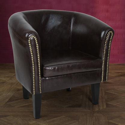 Miadomodo Chesterfield fauteuil 1 bruine decoratieve knopen