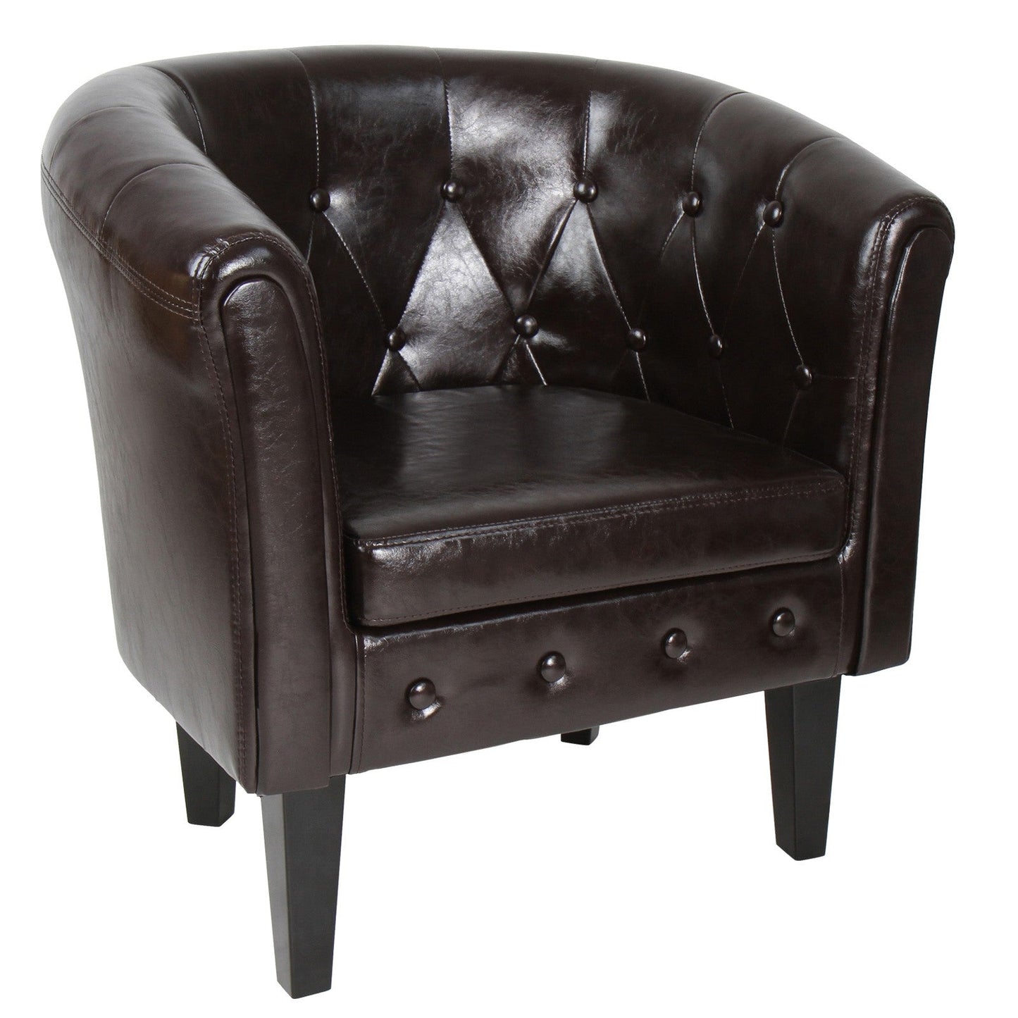 Miadomodo Chesterfield fauteuil 1 serie bruin ruitpatroon