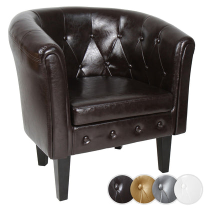 Miadomodo Chesterfield fauteuil 1 serie bruin ruitpatroon