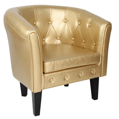 Miadomodo Chesterfield fauteuil 1 serie goud ruitpatroon