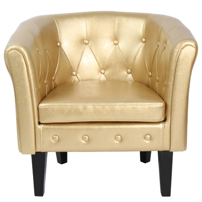 Miadomodo Chesterfield fauteuil 1 serie goud ruitpatroon