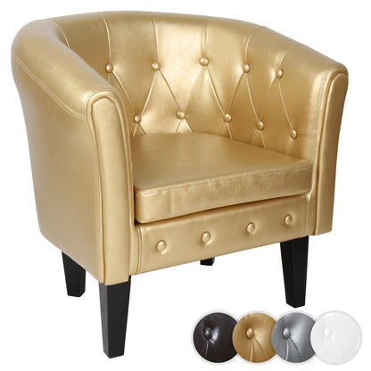 Miadomodo Chesterfield fauteuil 1 serie goud ruitpatroon