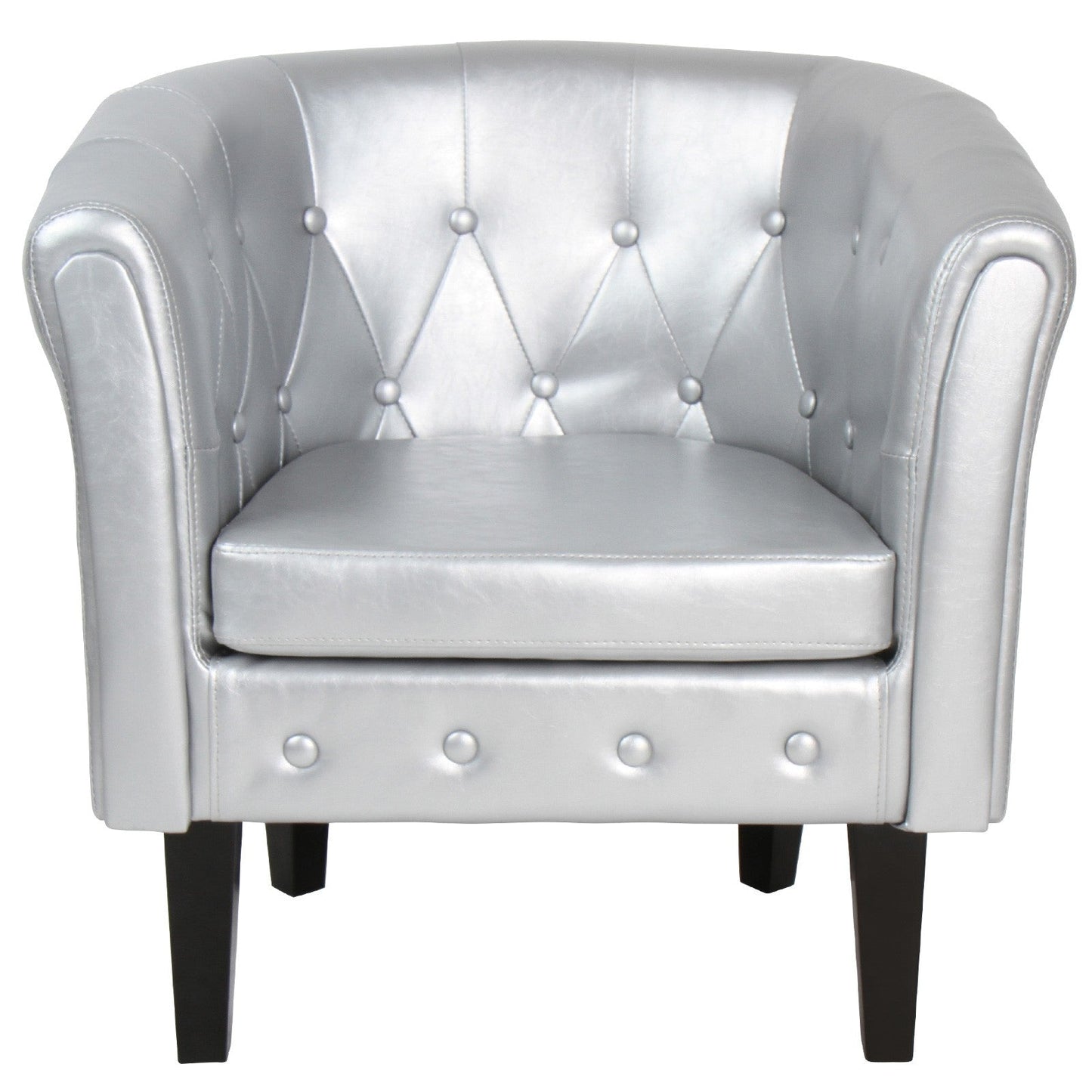 Miadomodo Chesterfield fauteuilkruk zilver ruitpatroon