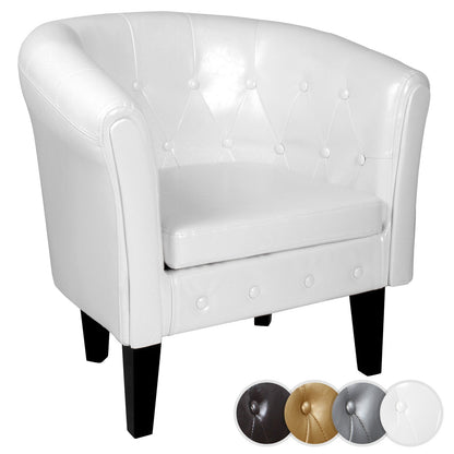 Miadomodo Chesterfield fauteuil 1 wit ruitpatroon