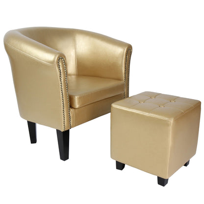 Miadomodo Chesterfield fauteuil kruk gouden decoratieve knopen