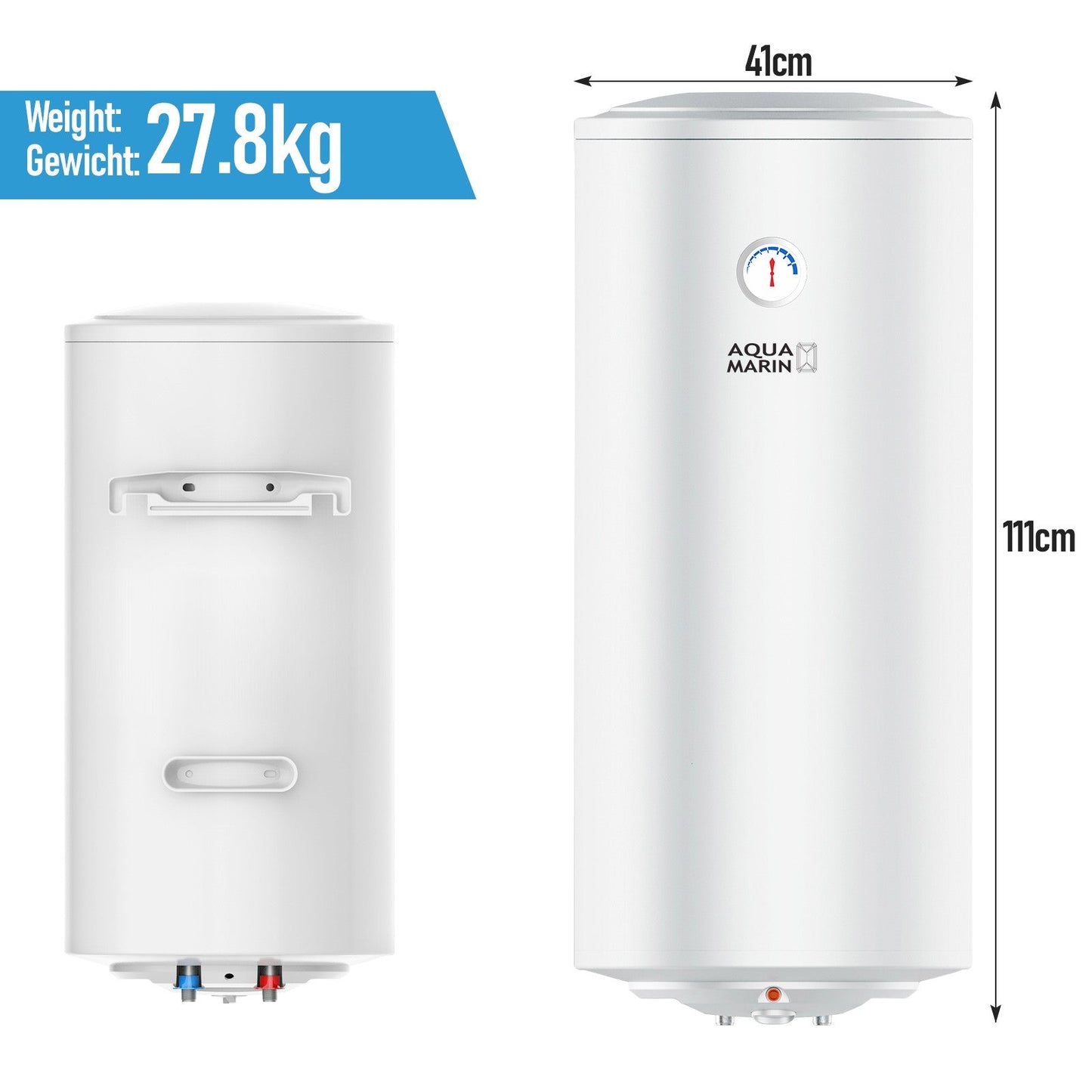 Aquamarin Anticalc warmwatertank 100L wit