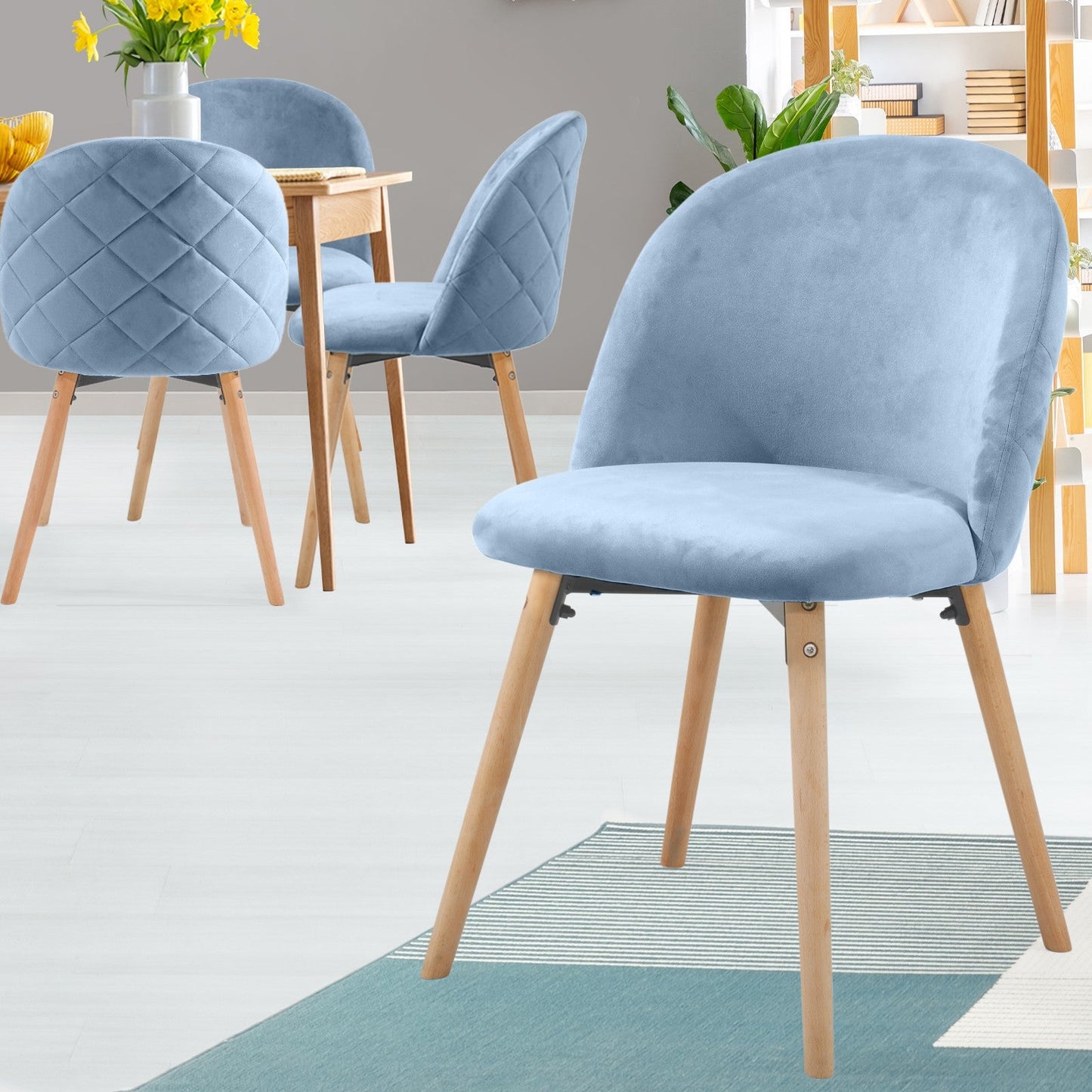 Miadomodo Eetkamerstoelen Turquoise Set van 4