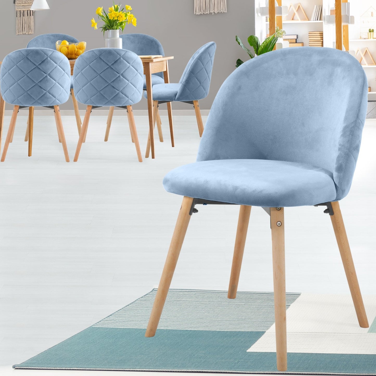 Miadomodo Eetkamerstoelen Turquoise Set van 6