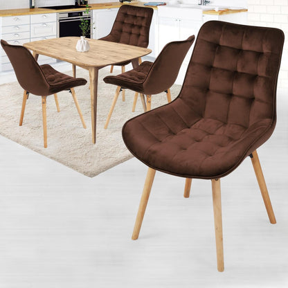 Miadomodo Eetkamerstoelen Bruin Set van 4