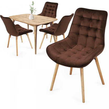 Miadomodo Eetkamerstoelen Bruin Set van 4