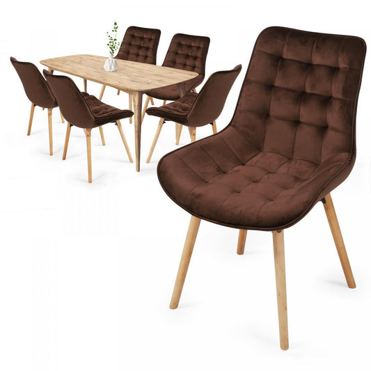 Miadomodo Eetkamerstoelen Bruin Set van 6