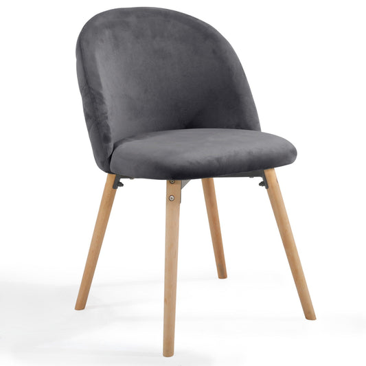 Miadomodo Eetkamerstoelen Donkergrijs Set van 2