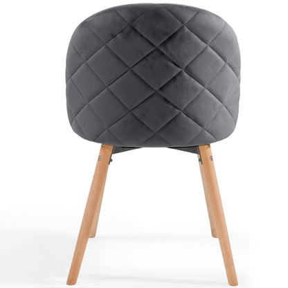 Miadomodo Eetkamerstoelen Donkergrijs Set van 8