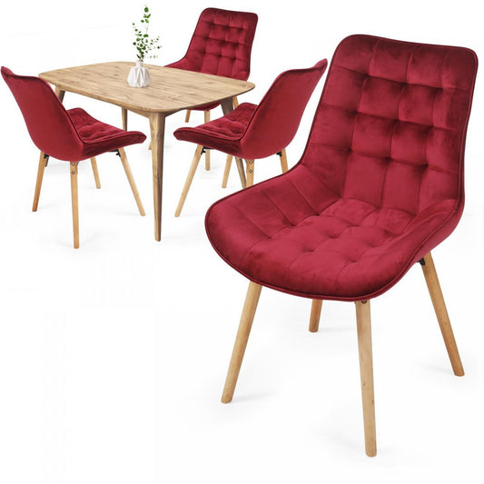 Miadomodo Eetkamerstoelen Donker Rood Set van 4