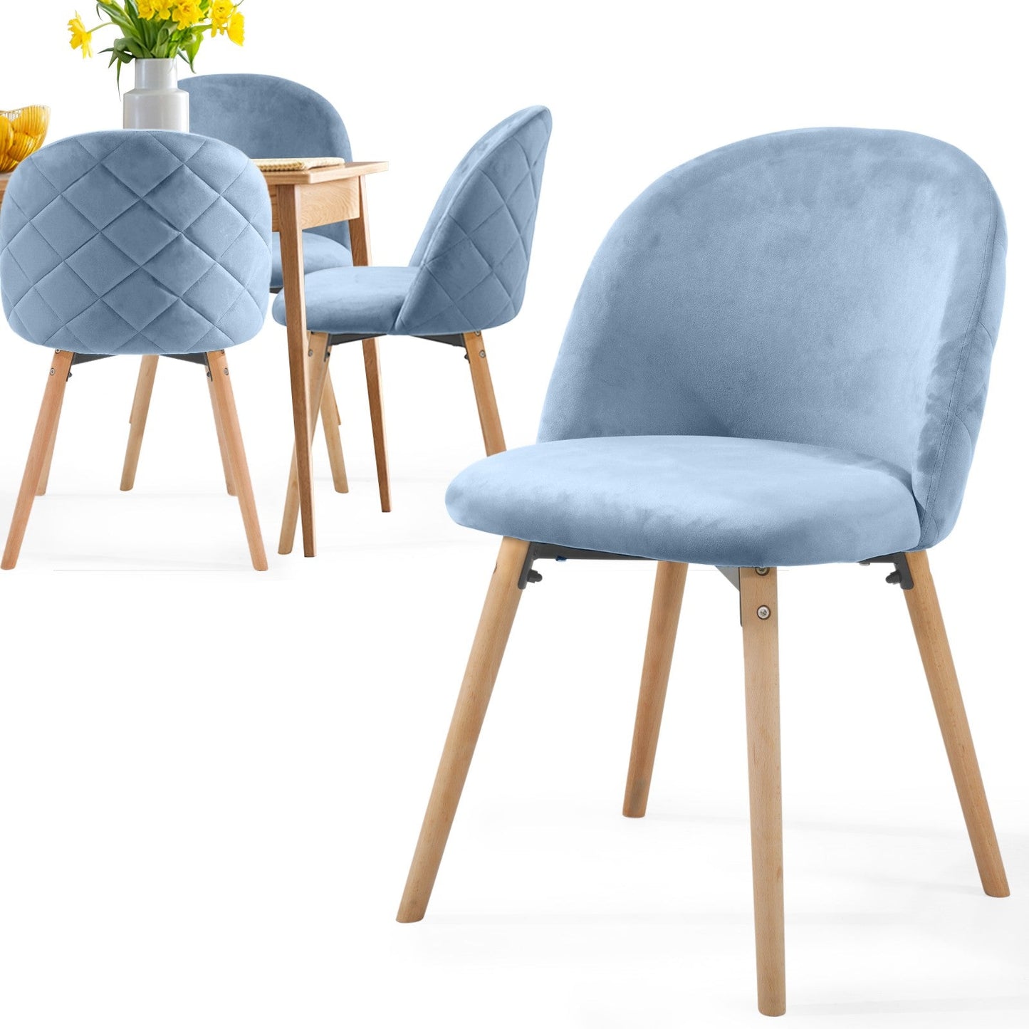 Miadomodo Eetkamerstoelen Turquoise Set van 4