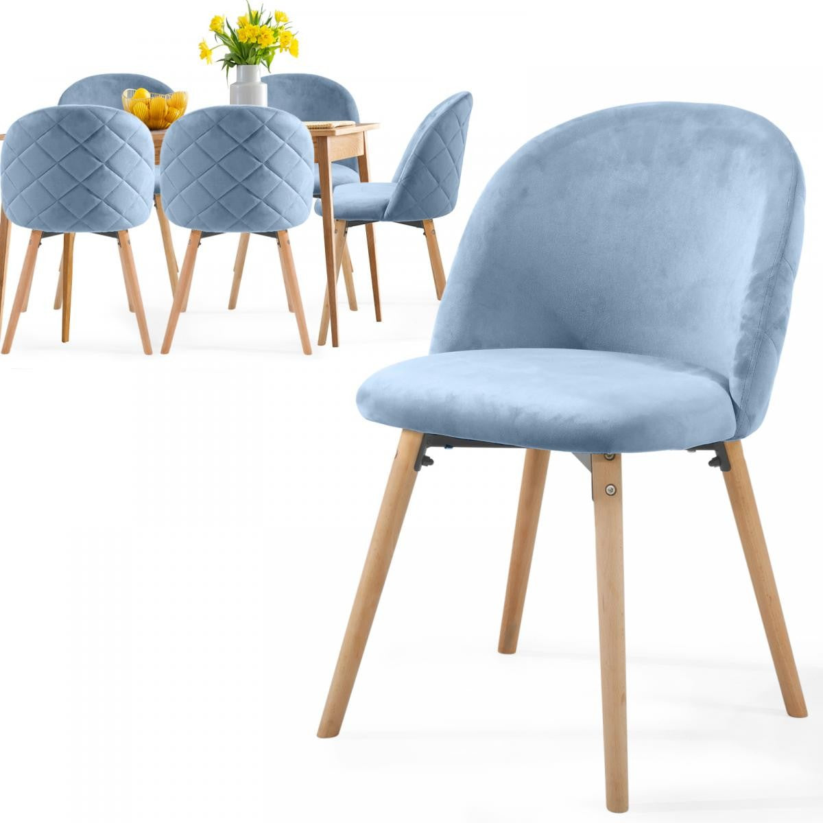 Miadomodo Eetkamerstoelen Turquoise Set van 6