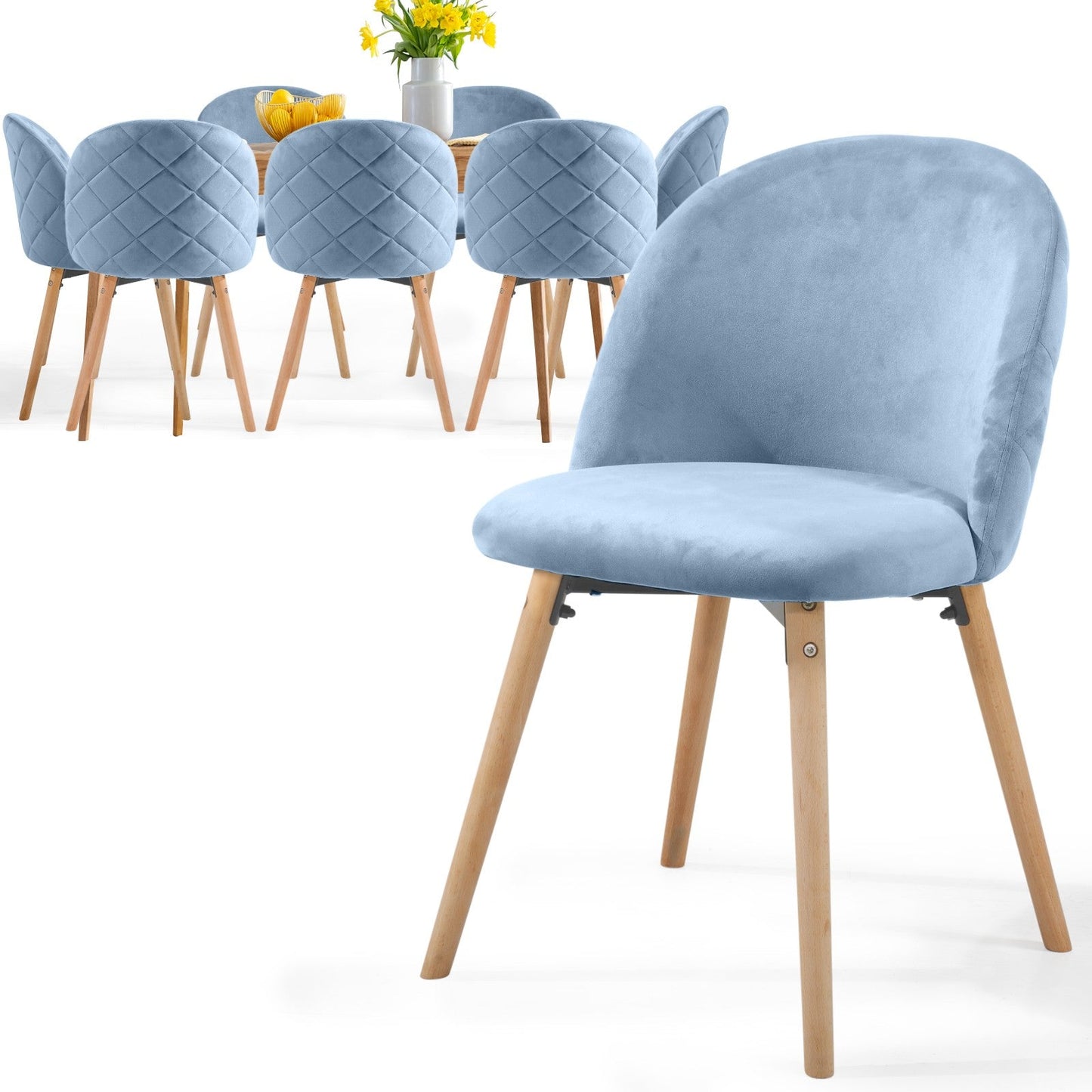 Miadomodo Eetkamerstoelen Turquoise Set van 8